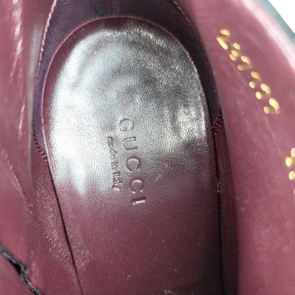 Gucci Black Embossed Suede Ankle Boots - Size 37.5 - Picture 12 of 13